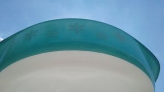 Pyrex rare HTF Turquoise Snowflake round Cake Pan 221 Vintage Aqua 3