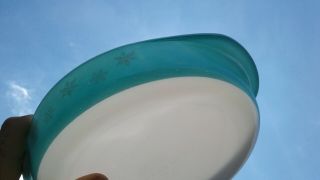 Pyrex rare HTF Turquoise Snowflake round Cake Pan 221 Vintage Aqua 4
