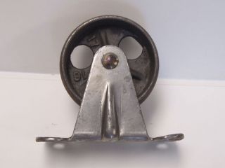 Set of 4 Vintage Steel & Cast Iron Industrial Caster Wheels Old Stock Metal 2