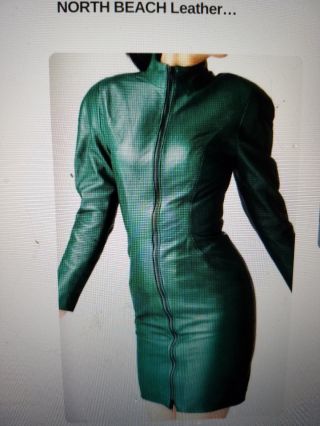 Michael Hoban North Beach Leather Long Sleeve Scuba Dress XS Turquoise 12