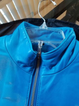 Michael Hoban North Beach Leather Long Sleeve Scuba Dress XS Turquoise 2