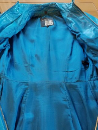 Michael Hoban North Beach Leather Long Sleeve Scuba Dress XS Turquoise 7