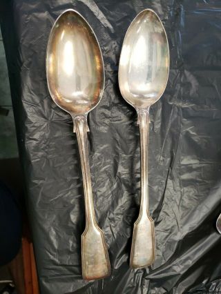 2 - Sterling Silver Serving Spoon Marked With English Hallmarks John Townsend