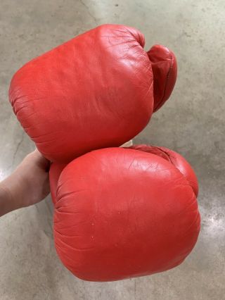 80s EVERLAST Boxing Gloves Sparring Gloves Red MADE IN USA Man Cave Rocky VTG 6