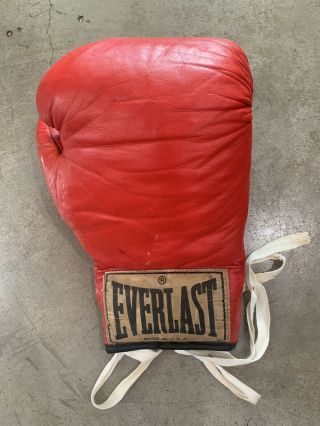 80s EVERLAST Boxing Gloves Sparring Gloves Red MADE IN USA Man Cave Rocky VTG 7