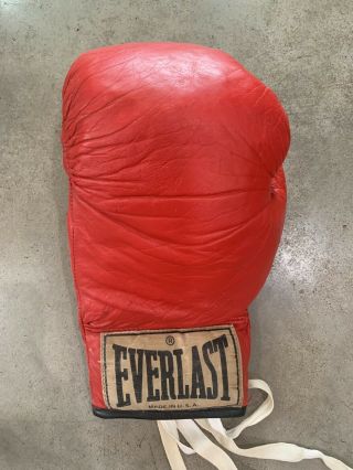 80s EVERLAST Boxing Gloves Sparring Gloves Red MADE IN USA Man Cave Rocky VTG 8