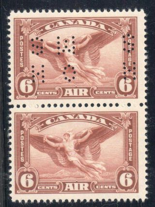 Canada Oc5/c5 Vf Nh Pair Perforated Ohms 4 Holes - - Extremely Rare C$1200