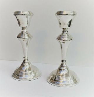 A1 Solid Silver Candlesticks W I Broadway & Co.