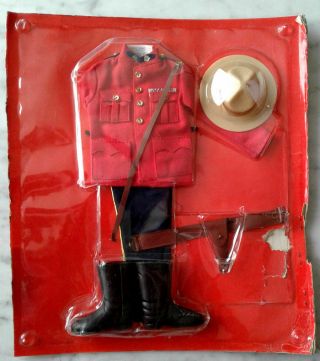 Rare Vintage 1970 Gi Joe Royal Canadian Mounted Police Rcmp Uniform On Card Moc