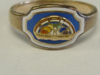 VINTAGE SOLID 10K GOLD FRATERNITY RING SIZE 6 LETTERS BFCL R 2