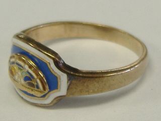 VINTAGE SOLID 10K GOLD FRATERNITY RING SIZE 6 LETTERS BFCL R 3