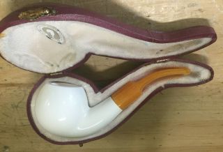 Vintage Koncak Meerschaum Pipe W/ Case / / Unsmoked