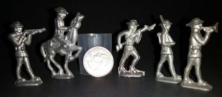Vintage Lead Wwi Army Soldiers Set Of 6 - From 1930s Mold.  (not For Children)