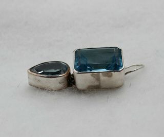 AMY KAHN RUSSELL Blue Topaz Sterling Silver Drop Earrings 1.  25 