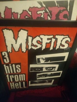 Misfits Rare 3 Hits From Hell Poster Samhain Danzig Kbd Vintage