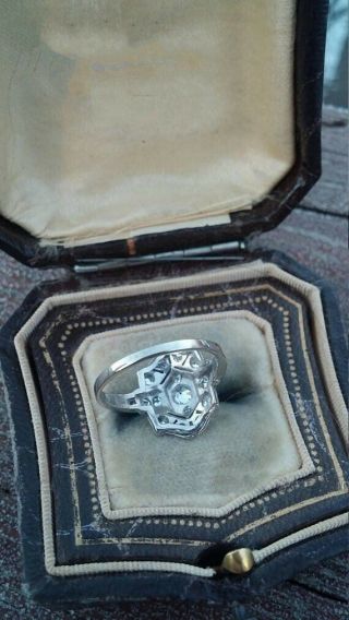 Rare Vintage Art Deco 1 Ct Diamond Engagement Wedding Retro Antique Ring 1935 ' s 3