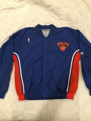 Vintage Size L 1990’s Authentic York Knicks Nba Warm Up Jacket By Champion