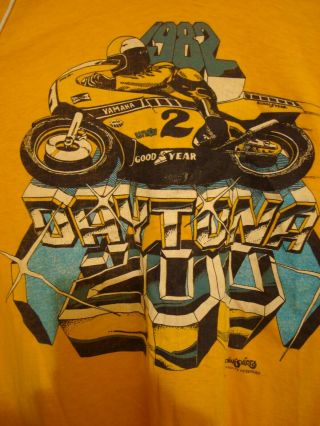 1982 Vtg Daytona 200 Motorcycle Speed Racing Champion Kenny Roberts T Shirt Sz X