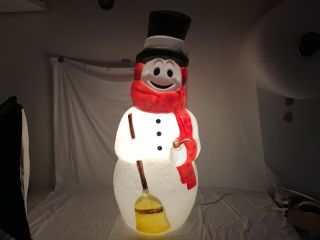 Vintage Lighted Empire Plastic Blow Mold 40 " Frosty Snowman Blowmold Christmas
