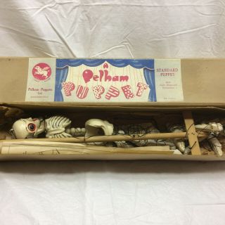 Vintage Pelham Skeleton Puppet Marionette Halloween