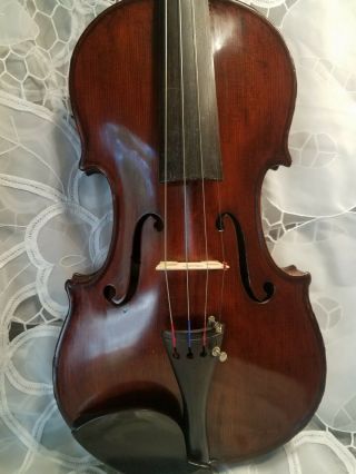 Old Vintage Violin 4/4 Size Stradivari Label Sound Good Preserve