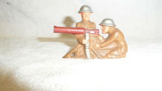 Unplayed With Barclay Manoil Lead Pr Soldiers - Wwi Heavy Red Machine Gun