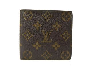 Authentic Louis Vuitton Monogram Wallet Bi - Fold Vintage M60879 Brown Lv