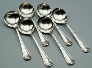 Set Of 6 Gorham Old French Sterling Silver Bouillon Or Cream Soup Spoons