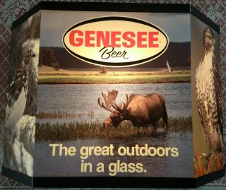 Vintage Genesee Beer Bar Light The Great Outdoors Moose Falcon 1970 