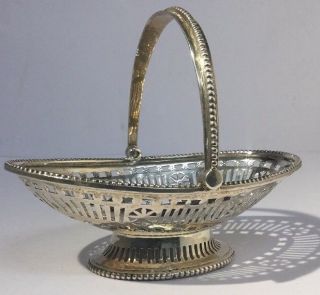 Antique Elkington & Co Solid Silver Handled Bon Bon Dish / Bowl 1912.  Nouveau