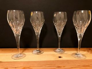 Set Of 4 - Crystal Wine Water Glasses Hand Cut Poland Polish 24 Leaded