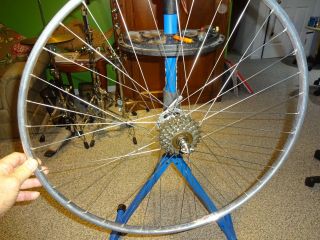 VINTAGE CAMPAGNOLO NUOVO RECORD REAR HUB 36H WITH AVA TUBULAR RIM RALEIGH 3