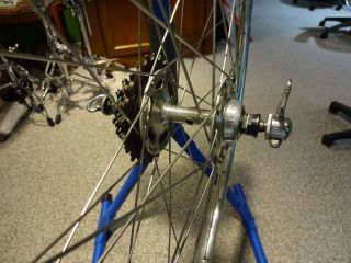 VINTAGE CAMPAGNOLO NUOVO RECORD REAR HUB 36H WITH AVA TUBULAR RIM RALEIGH 5