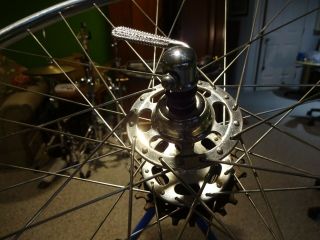 VINTAGE CAMPAGNOLO NUOVO RECORD REAR HUB 36H WITH AVA TUBULAR RIM RALEIGH 6