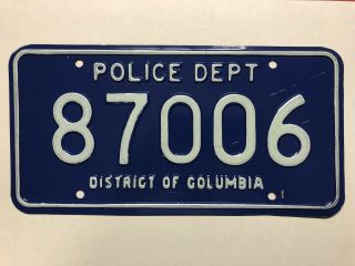 Vintage Washington Dc Metropolitan Police License Plate District Of Columbia