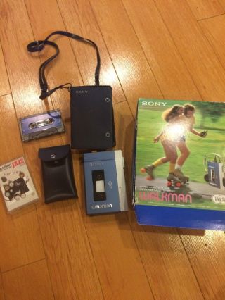 Vintage Sony Walkman Tps - L2 Box,  Case,  Cassette Holder,  & Demo Tapes