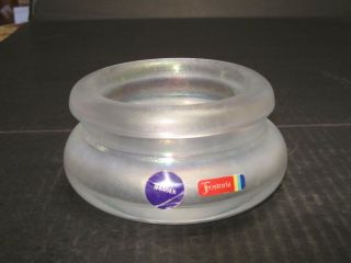Vtg 1978 Fostoria " Images " Iridescent Rolled Down Rim Art Glass Bowl