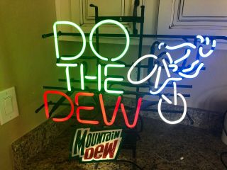 Rare Vintage Do The Dew Mountain Dew Bar Cub Party Light Lamp Neon Sign