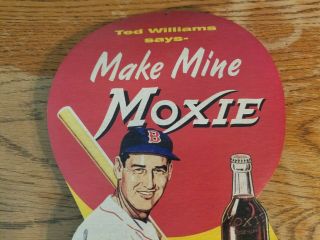 Vintage 1950s Ted Williams Moxie Cola Store Display Sign Baseball Soda Pop Rare 2