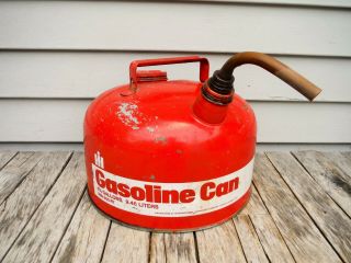 Vintage International Harvester 2.  5 Gallon Gasoline Gas Oil Can Sign