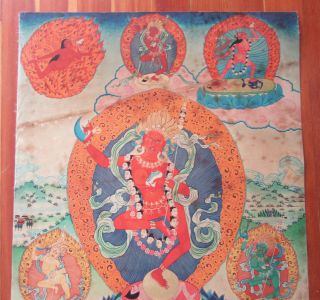 Vintage Asian Print - Chinese Art Canvas Print - Vintage Religious 23x35 3