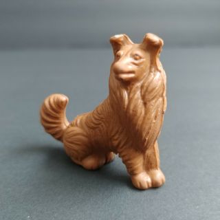 Vintage Diener Rubber Eraser Brown Collie Dog Figure 1.  5 "