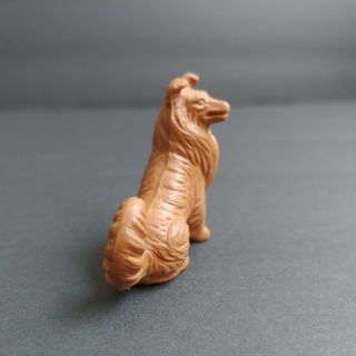 Vintage Diener Rubber Eraser Brown Collie Dog Figure 1.  5 
