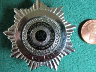 Vintage Obsolete Westinghouse Electric Corporation Police Badge Near Condit