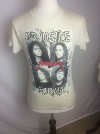 Vtg Metallica And Justice For All Shirt 1988 T - Shirt Sz M Album Cover 2 - Sided