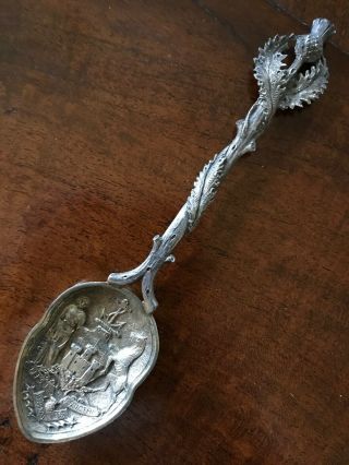 Figural Am.  T Scottish/edinburgh Thistle Sterling Souvenir Spoon 8” 66.  1 G