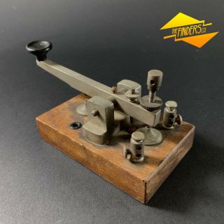Vintage Wooden - Based Communication Morse Key Bakelite Post Office Military?