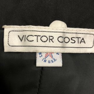 Vintage Victor Costa Gown Black and White Pocka Dot Bowed High Slit Strapless 10