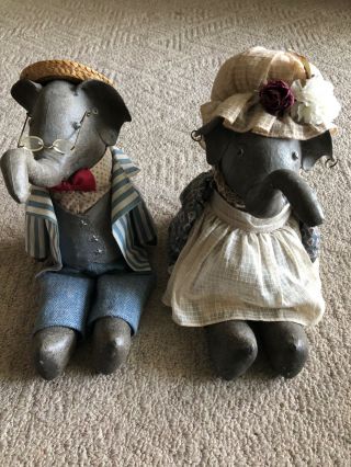 Judy Wachlin Animal Doll Set,  Elephants,  Handmade,  Vintage,  Collectors,  Signed