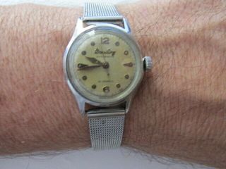 Rare Vintage 1970 ' s Breitling Solid Stainless Steel Automatic Women ' s Watch 24mm 12